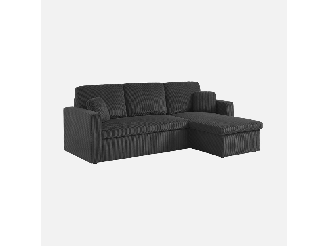 Sofá-cama De Canto Conversível, 3 Lugares, Cinza Escuro