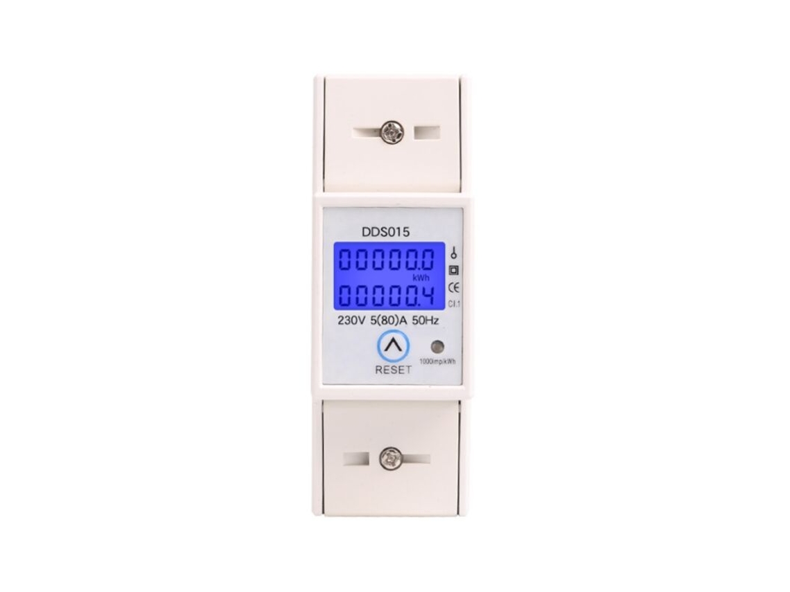 Medidor De Energia Digital Com Tela Lcd Retroiluminada, 5-80a, 230v, 50hz, Monofásico, Para Montagem Em Trilho Din.