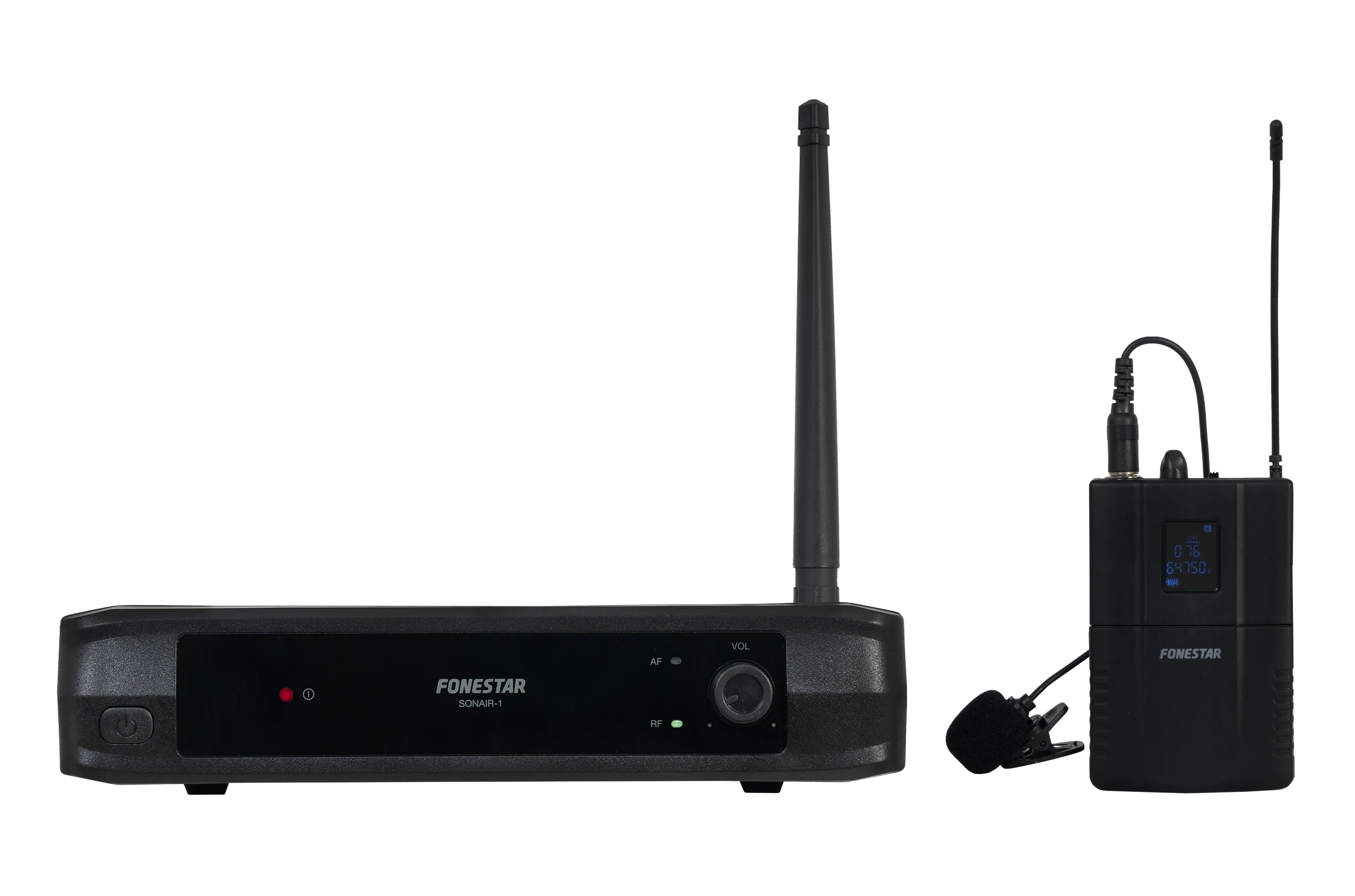 Microfone Wireless de Petaca UHF/ Inclui Receptor FONESTAR Sonair-1P