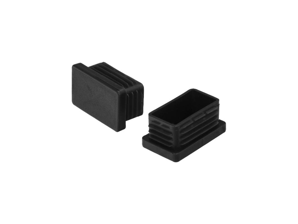 Extremidade interna retangular de plástico. Cor preta 50x30 mm saco com 100 unidades. Linha Profissional Wolfpack