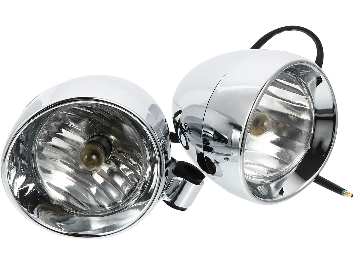 Faróis auxiliares redondos de LED para motocicleta, 2 unidades, plástico, 14 x 10 x 9,5 cm, à prova d'água.