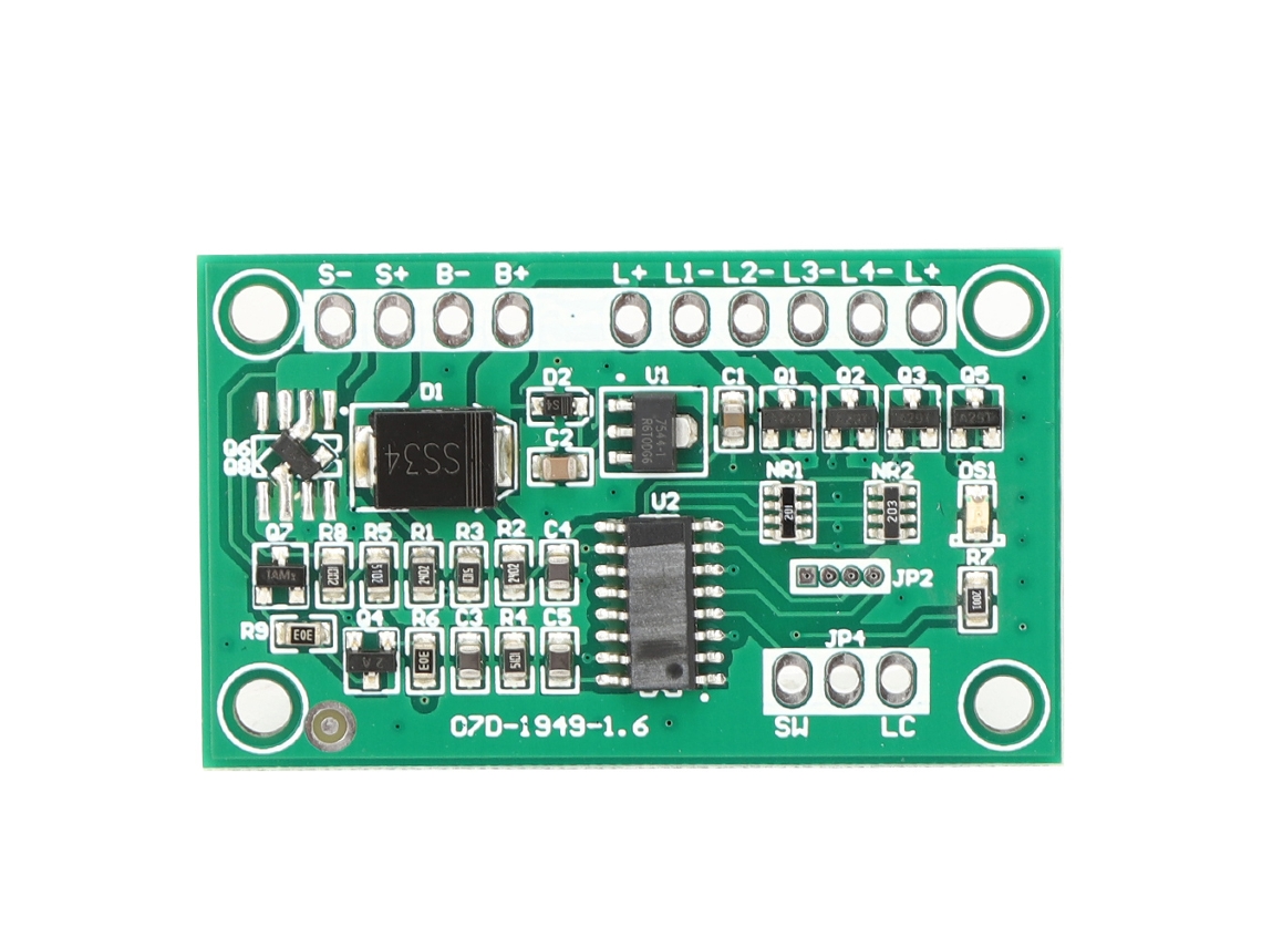 Controlador de Luz Estroboscópica Solar, Módulo de Circuito, Sinal de Trânsito, 4 Vias, Bateria 6V/12V
