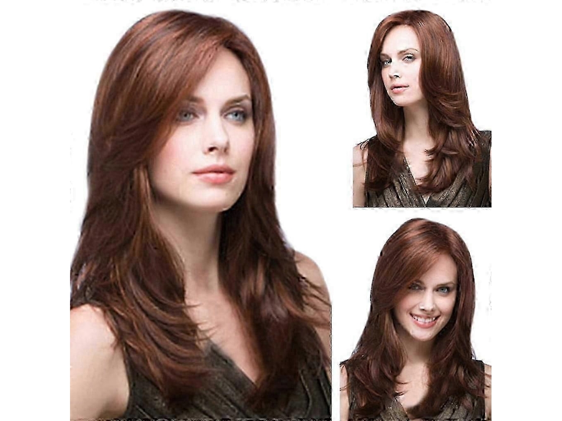 Perucas Femininas, Peruca de Cabelo para Cosplay, Castanha, Longa, Ondulada, Natural, Sintética, Peruca Completa, Peruca de Cabelo Humano. TAISHENGDA