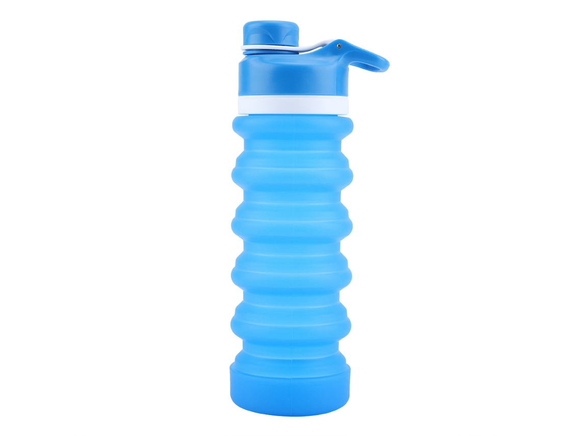 KOFIHETY Garrafa De Água Dobrável Em Silicone Copos Portáteis Para Esportes Tour Corrida Acampamento Azul Celeste