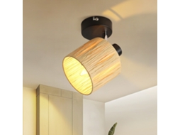 Ceiling Spot 1 Flame Black E14 Natural Paper Ceiling Light Quarto Nettlife