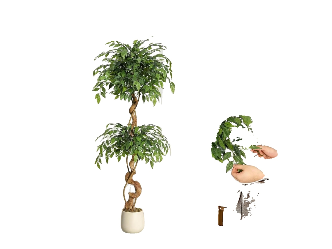 Ãrvore De Ficus Artificial, Design Em Mãºltiplos Nã­veis, Decoraã§ã£o Elegante Para O Lar, 5ft 152cm Oem