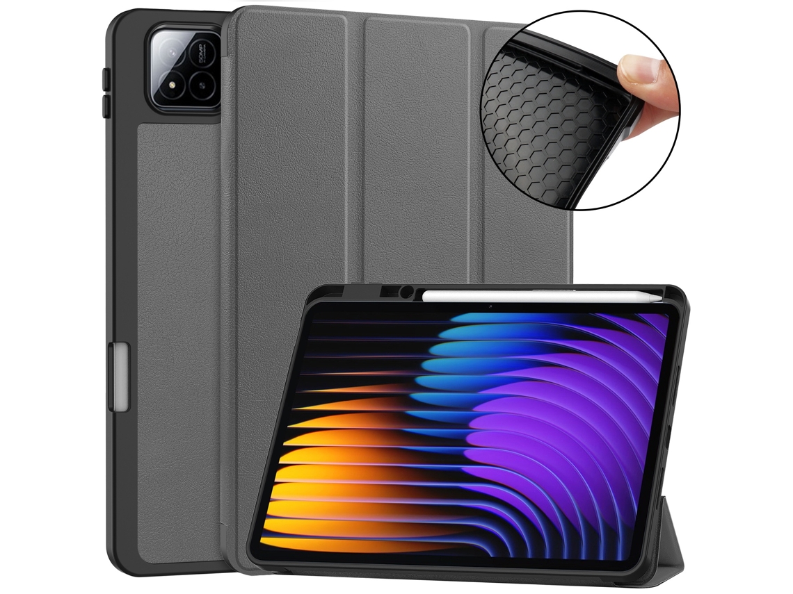 Capa Para Xiaomi Pad 7/7pro 11.2 Pol. Com Porta-caneta Cinza