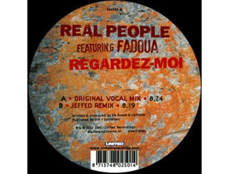 Vinil Regardez-moi, Real People Featuring Fadoua 3345 Recordings
