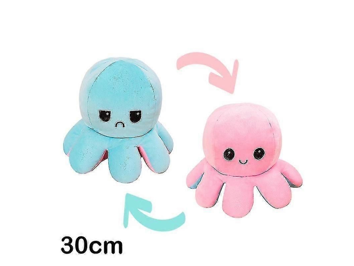 2026 peluche Reversible de Pulpo de 30/40 Cm Con Doble Estampado Y Diferentes Expresiones.
