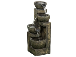 Fonte de Água Em Cascata Resina Cor Preto e Cobre Envelhecido 25x24x60 cm Outsunny
