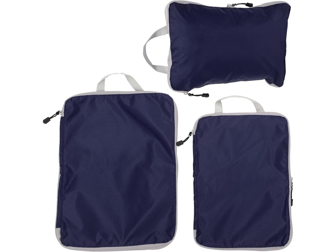 De 3 Peças De Bolsas De Viagem Ciieeo, Leves E Compactas, Na Cor Azul Marinho, Para Organizar Roupas Íntimas E Outros Itens.
