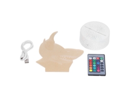 Luz Noturna 3D Animal Marinho, 16 cores, 4 modos, com controle remoto, presente | S/MARCA