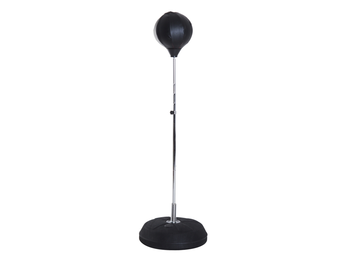 Saco de Pancadas de Pé Ajustável 126 144cm (com Luvas, Bomba e Base de Peso, Preto)