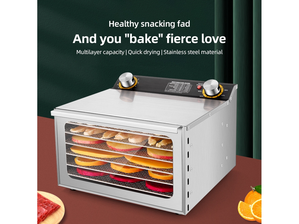 Dehydratador de Alimentos LAXISCREED com 12h Timer, 8 Prateleiras, 400w e Controlo de Temperatura de 30 90℃