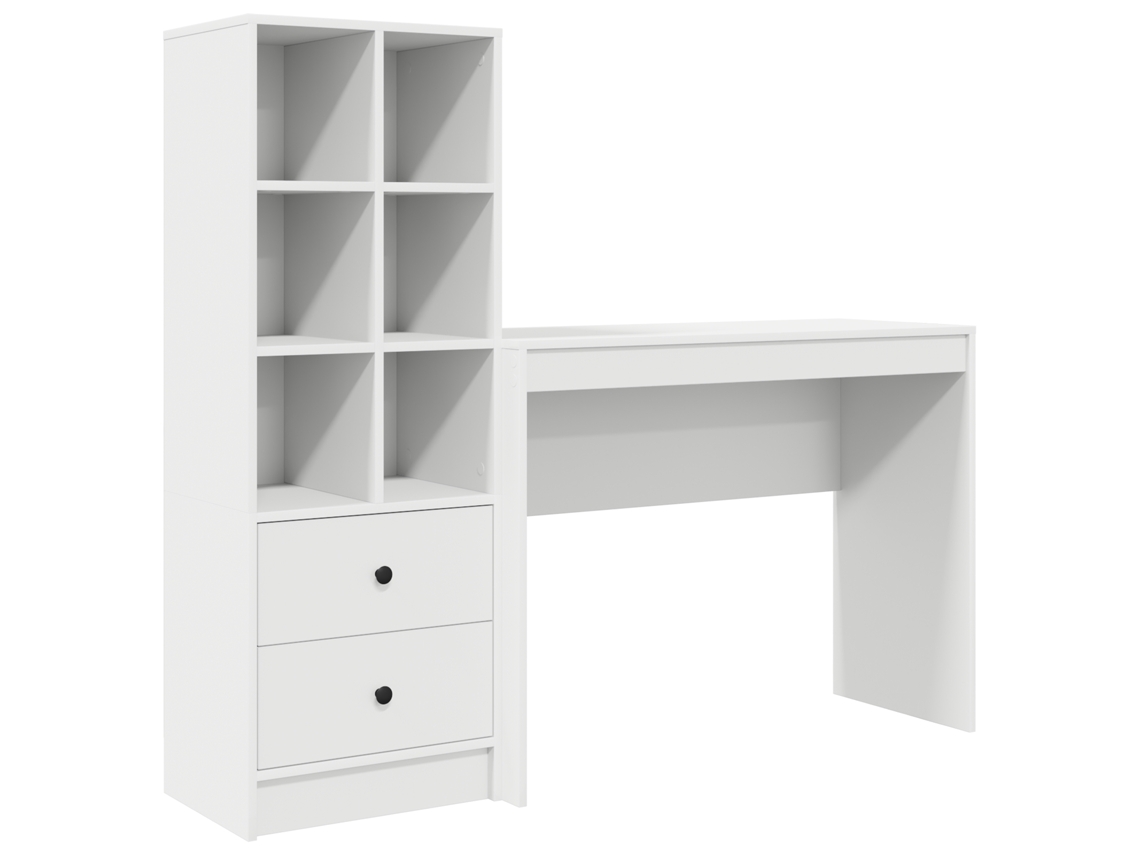 Conjunto 2 Escrivaninha De Escritório Vidaxl Branco Derivados De Madeira (145,5 X 40 X 127 Cm)