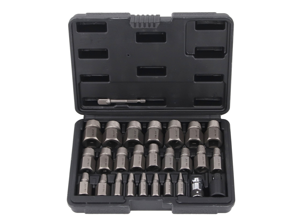 Kit De Extatores De Parafusos E Porcas Desgastados, 26 Peças, Conector De 3/8 Polegada, Conjunto De Sockets Para Parafusos Arredondados