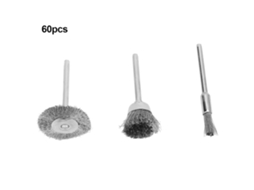 Kit com 60 peças de escovas de aço e latão para polimento, acessórios para ferramentas elétricas