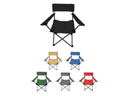 Jardin202 - Silla De Camping Plegable Con Portavasos | Metal Y Lona | 80x80x50 Cm Negra |  (negra)