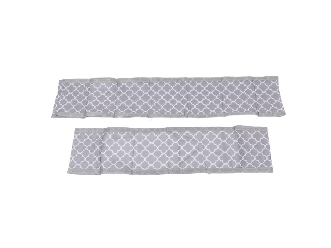 Primerox 2pcs Guarda lateral de Cama Bebê Malha Respirável Antqueda Crib Liner Plum Gray