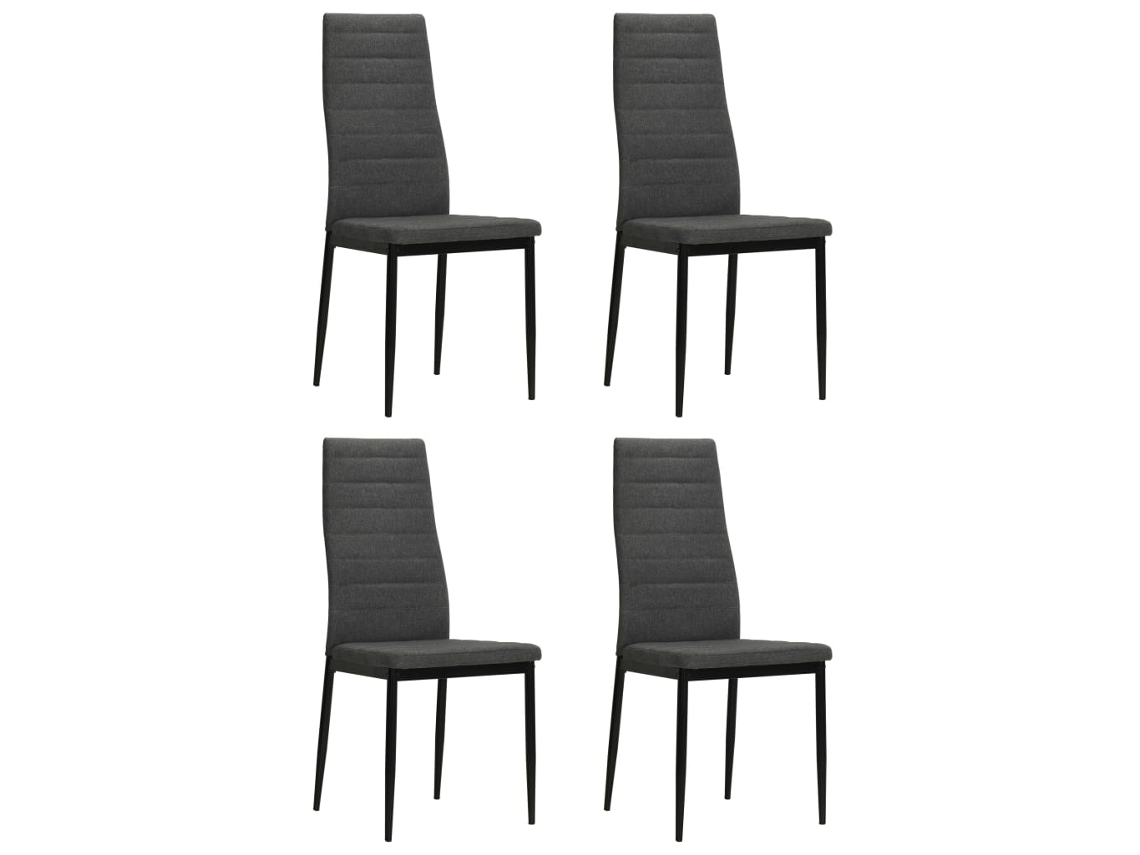Vidaxl Cadeiras De Jantar 4 Pcs Tecido Cinzento-escuro