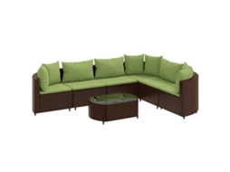 Garden Sofa Set, Garden Sofa Sets Vidaxl Marrom Rattan / Vime (n/a)