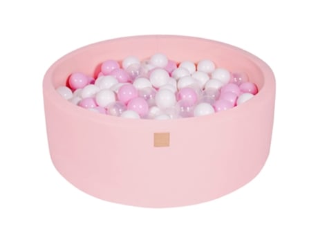Piscina de Bolinhas MEOWBABY para Bebês 90X30Cm/200 Bolas Redonda Algodão Luz Rosa: Branco/Rosa Pastel/Transparente