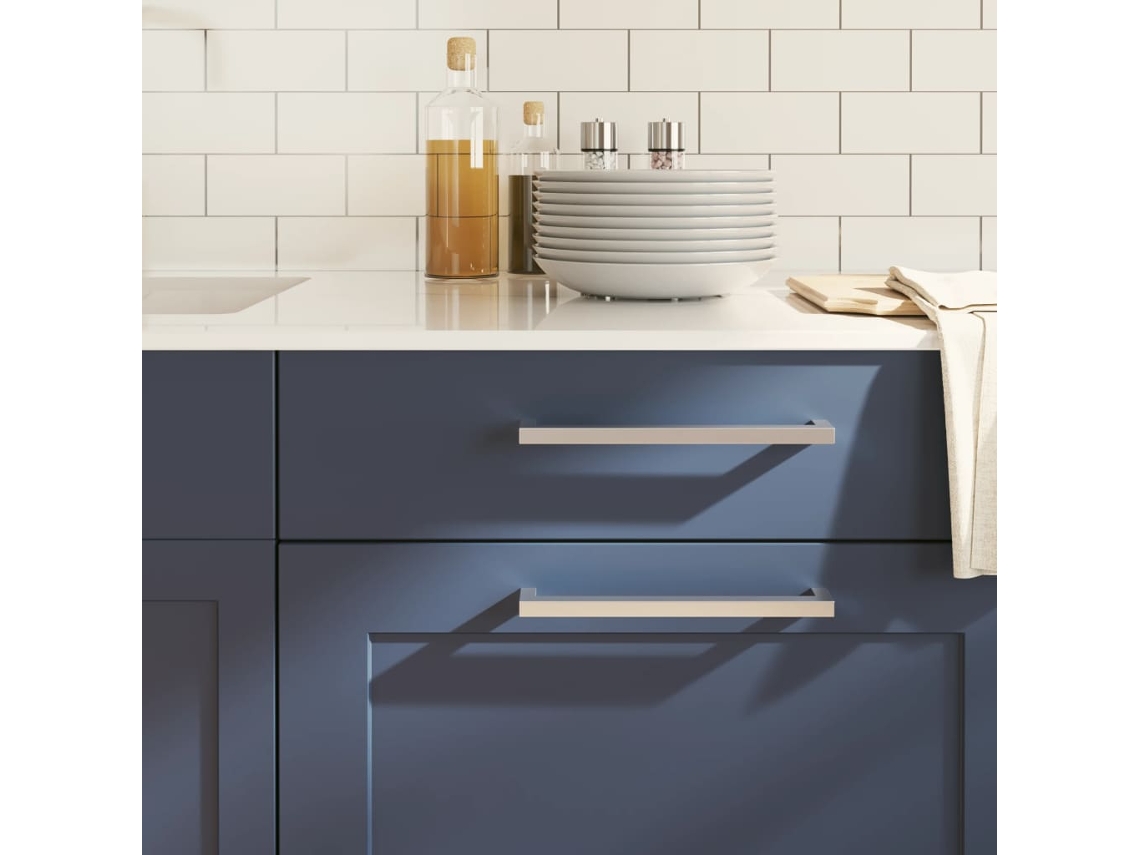 Vidaxl Puxadores Para Móveis 10 Pcs 224 Mm Aço Inoxidável Prateado