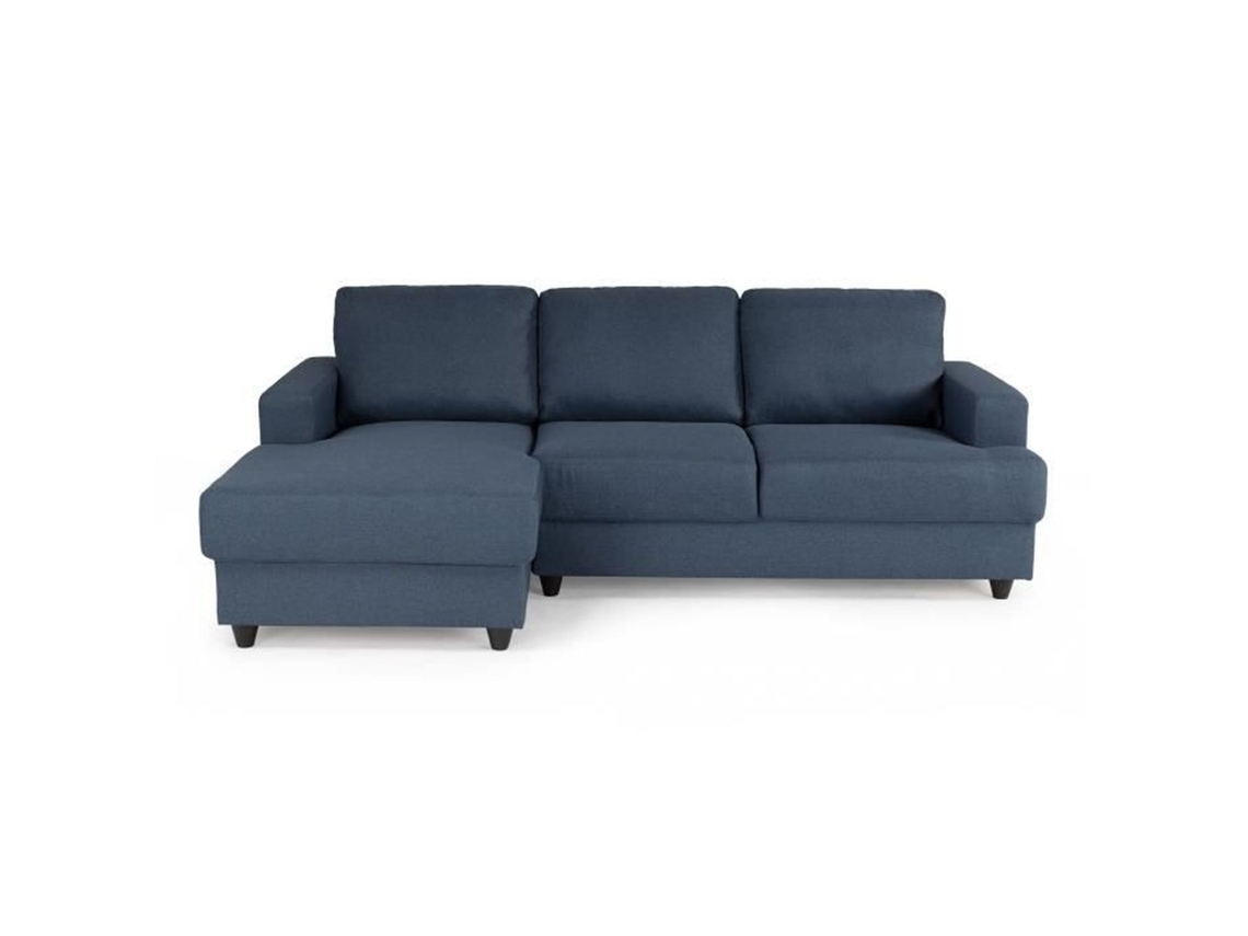 PAUL Sofá de canto esquerdo de 4 lugares - Tecido azul - 215 x 140 cm AUCUNE