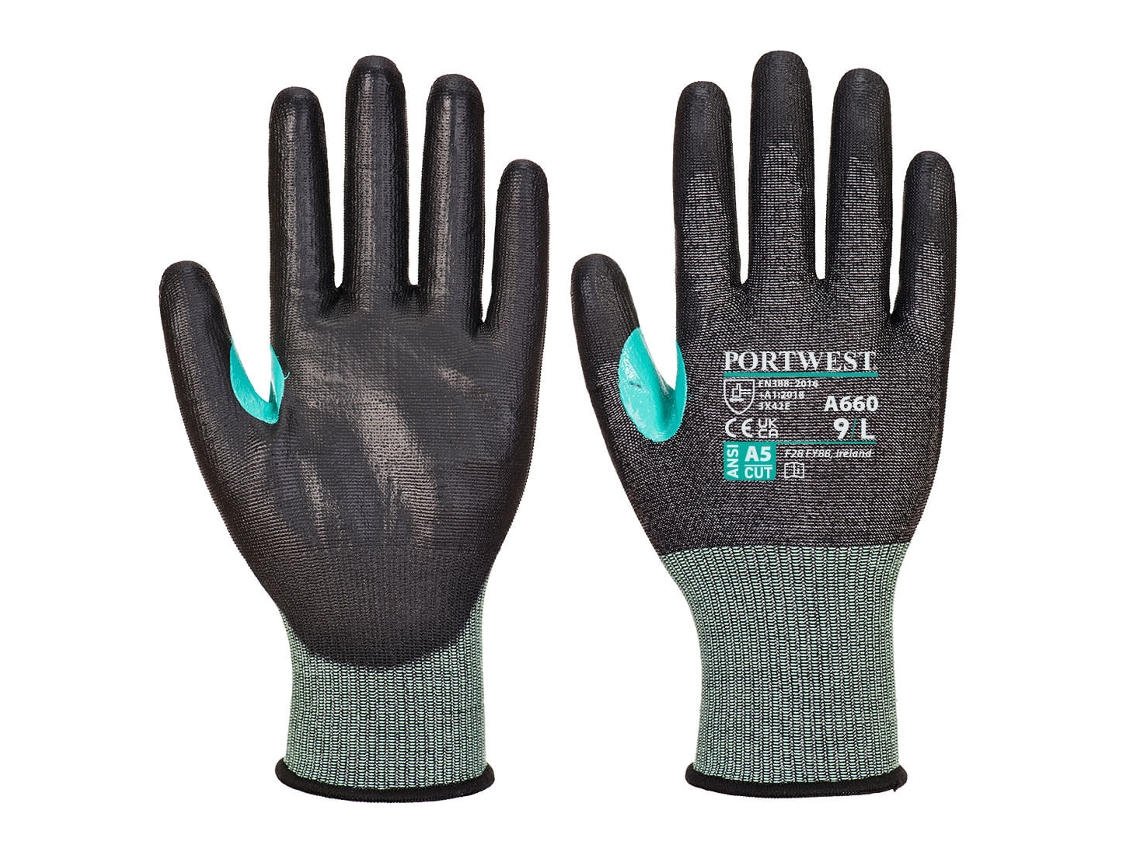 Luva Resistente A Cortes Cs Cut E18 Pu / Preto / S Portwest