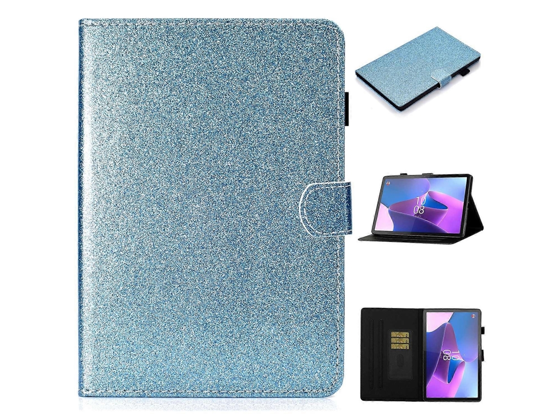 Capa De Couro Inteligente Para Tablet Lenovo Tab P12 2023 / Tb370fu Com Acabamento Em Verniz Brilhante.