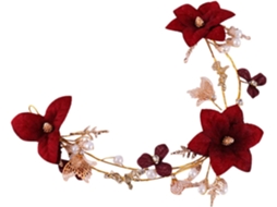 Tiara Floral Vermelha Nuobesty Para Noivas, Acessório Floral Leve Para Casamentos E Cerimônias, Faixa De Cabelo.