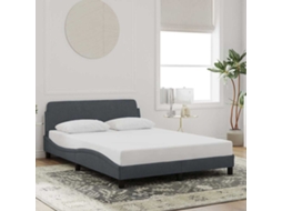 Vidaxl Estrutura De Cama Dover 120x200 Cm Veludo Cinzento-escuro