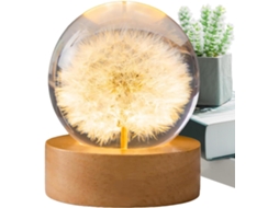 Bola De Vidro Decorativa Com Led Lâmpada Suave E Quente Luz Noturna.