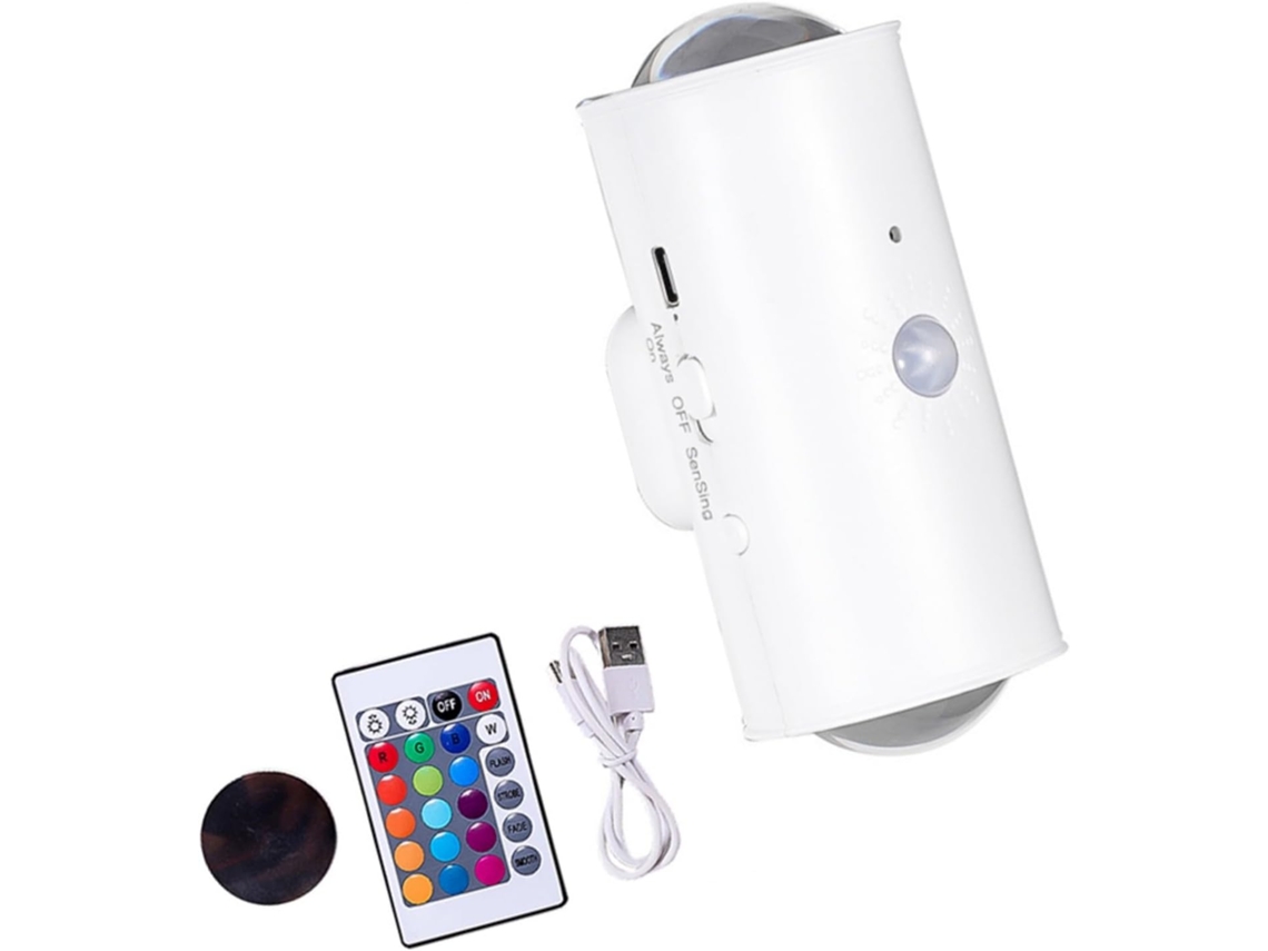 Luminária de parede com sensor de movimento, 16 fios, duas lâmpadas LED.