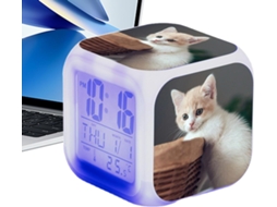 Despertador Infantil Com Estampa De Gato, Despertador Eletrônico Com Tela Grande
