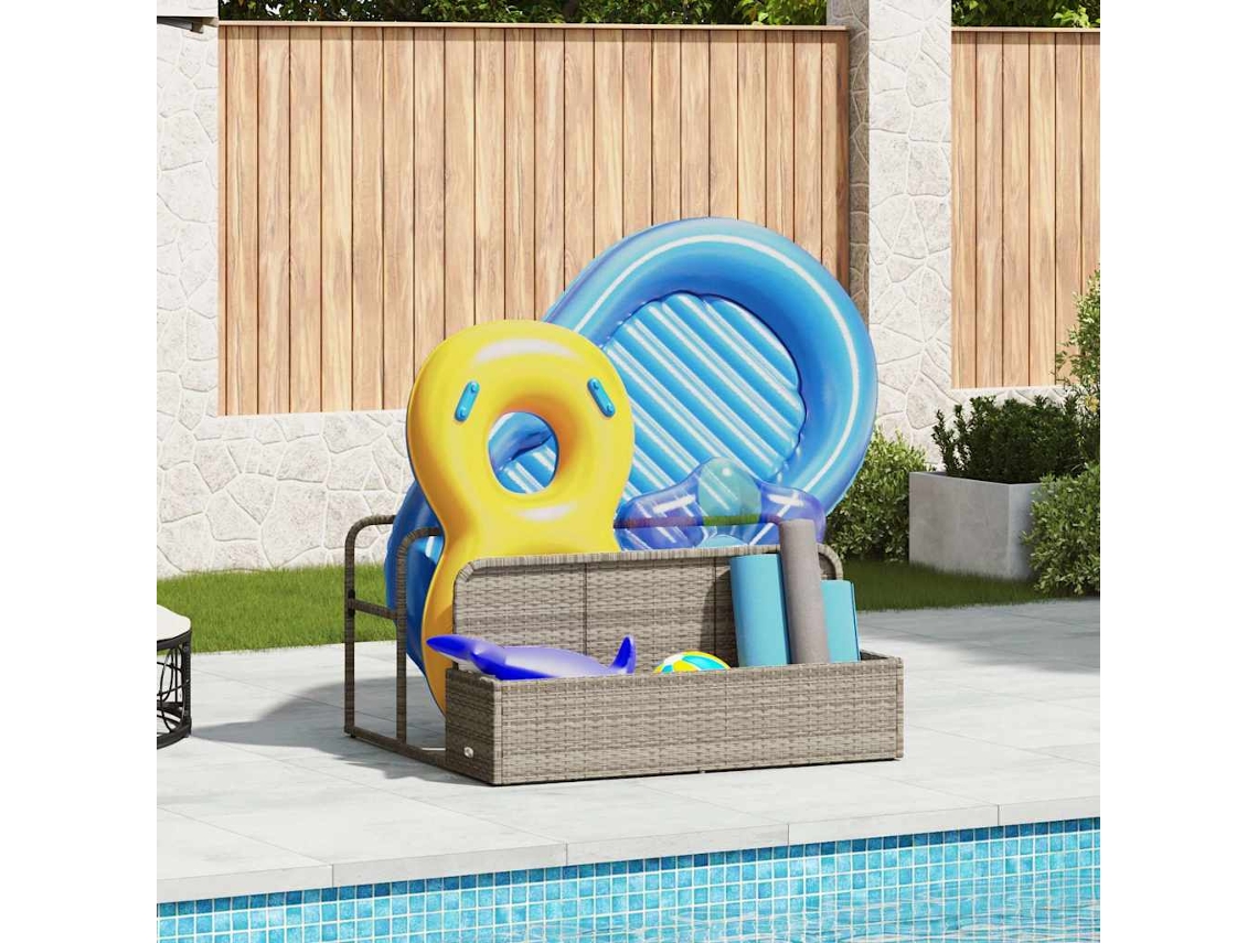 Vidaxl Armazenamento De Bóias Junto À Piscina 110x100x57 Cm Vime Pe