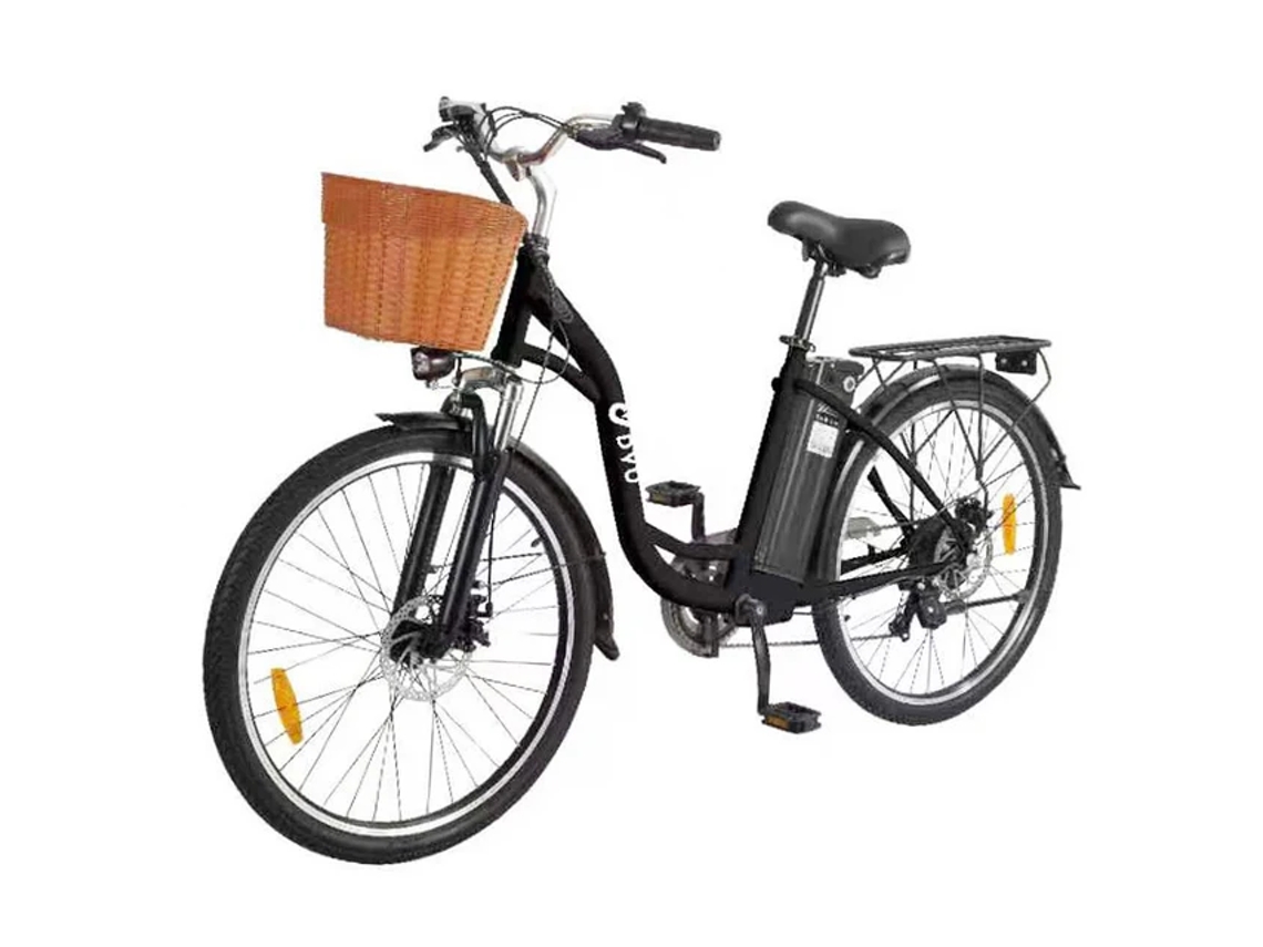 Bicicleta Elétrica Dyu C6 Para Adultos Bicicleta Elétrica Urbana De 26 Com Cesto Motor De 350 W Bateria De 36 V E 12,5 Ah