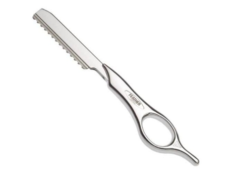 Feather Styling Razor Knife Short Silver Feather