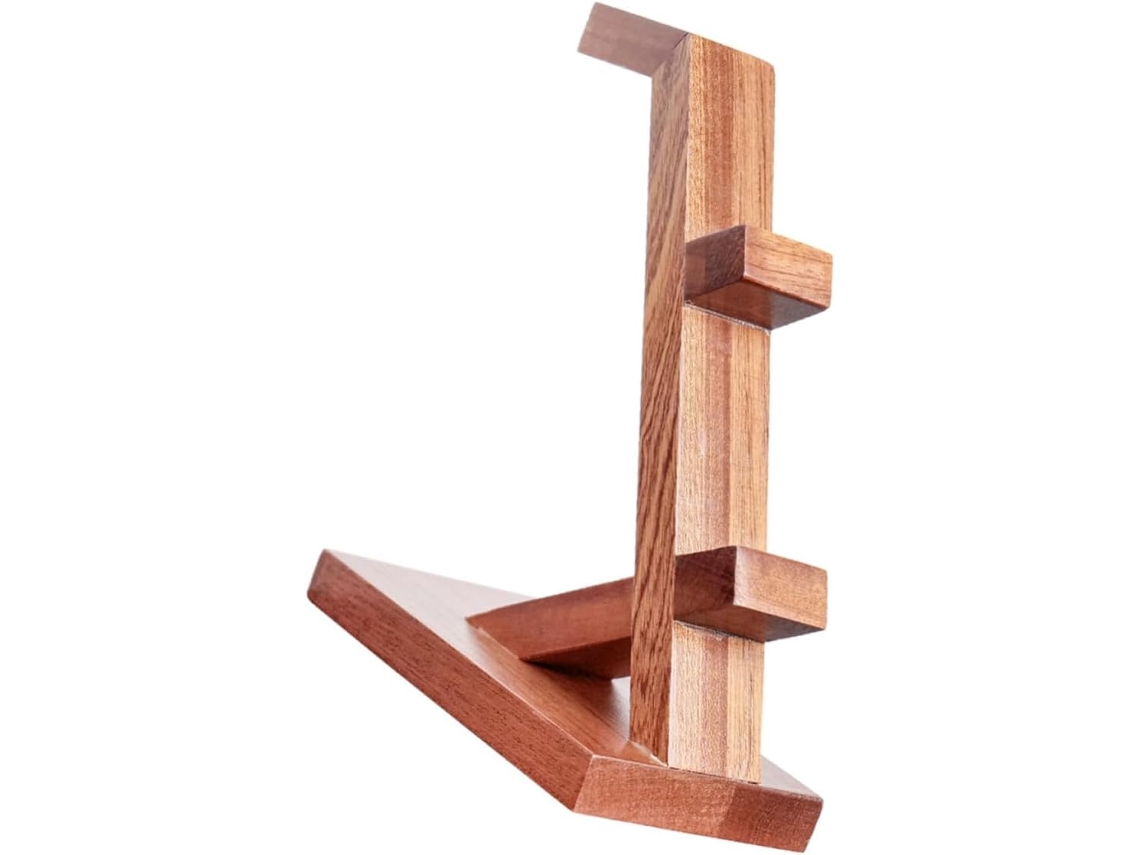 Toyandona Support En Bois Marron Portable Et Protecteur Pour Manettes De Jeu Et Casques Pour Rangement Espace