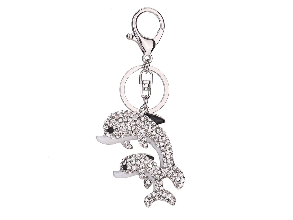 Llavero De Liga Com Strass Silverwhite Golfinho