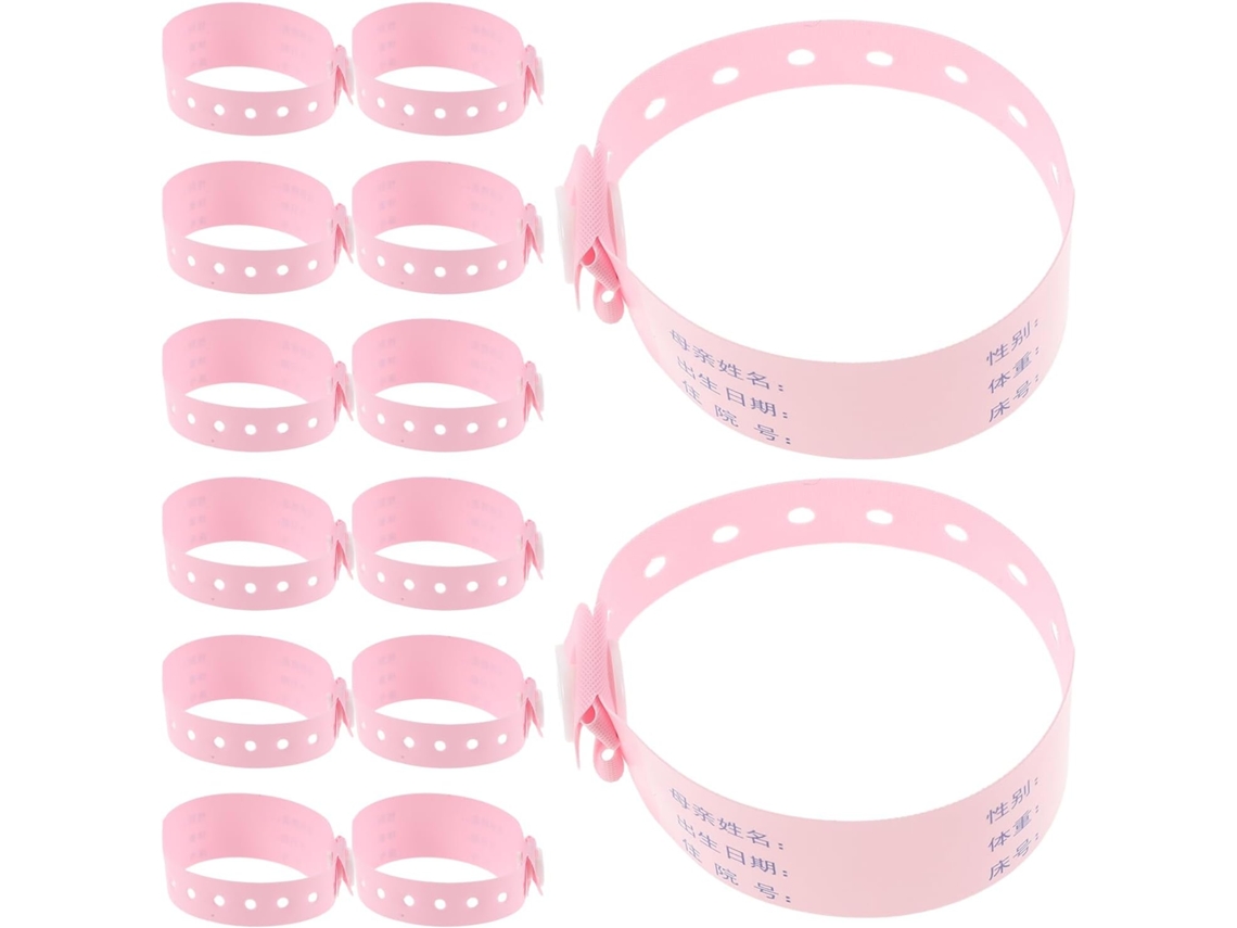 Pulseira De Identificação Médica Ajustável Em Pvc Para Recém Nascidos E Bebês, Resistente Ao Desbotamento, Pacote Com
