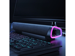 Soundbar HEXINYIGJLY USB com Bluetooth e 6 Efeitos de Luz Som Surround 2.0, para Computador e Portátil Preto