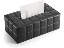 Caixa de Lenços Cosméticos de Couro Preto ZYBLSSBB