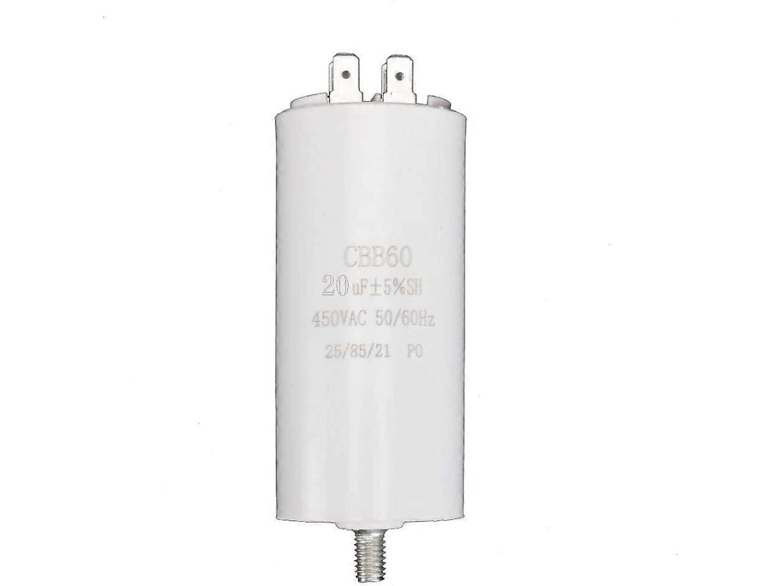 Capacitor De Partida 20uf Cbb60, 450vac, Com Parafuso Na Base