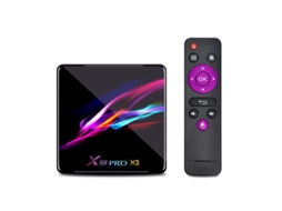 Box Smart Tv X88 Pro X3 Android 9.0 S905X3 Quad Core 1080P 4K Google Voice Assistant 2G 16G Black4Gb + 64Gb com Controle Remoto de Voz T1