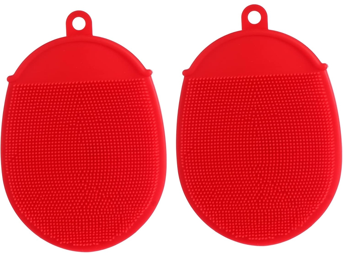 Conjunto De 2 Escovas Esfoliantes Silicone Para Corpo E Cabelo Ferramenta Multifuncional Massagem Limpeza