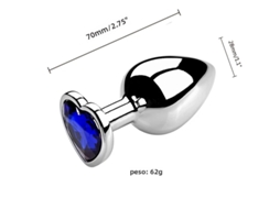 (azul P) Plug Anal De Metal Unissex, Brinquedo Para Masturbao