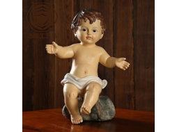 Presépio de resina com o Menino Jesus na manjedoura - Decoração natalina para ambientes internos - Presente de Natal para casa