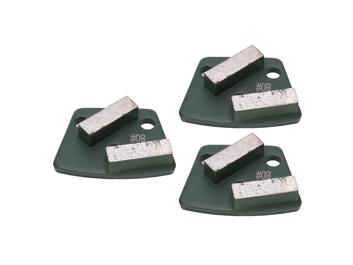 3 Peças De Sapatos De Esmerilamento Diamantado Trapezoidal Para Solo De Concreto Corte Agressivo 2 Dentes Longos Verde 80