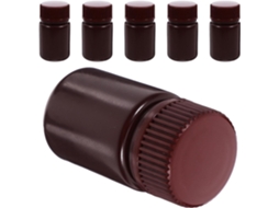 Conjunto De 6 Frascos De Laboratório Âmbar De 30 Ml Com Boca Larga.